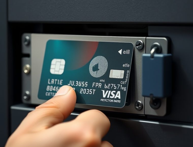 Specialist inspecting the card reader of a self-service terminal
